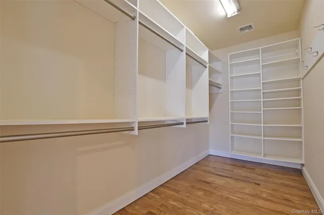 a view of an empty walk in closet