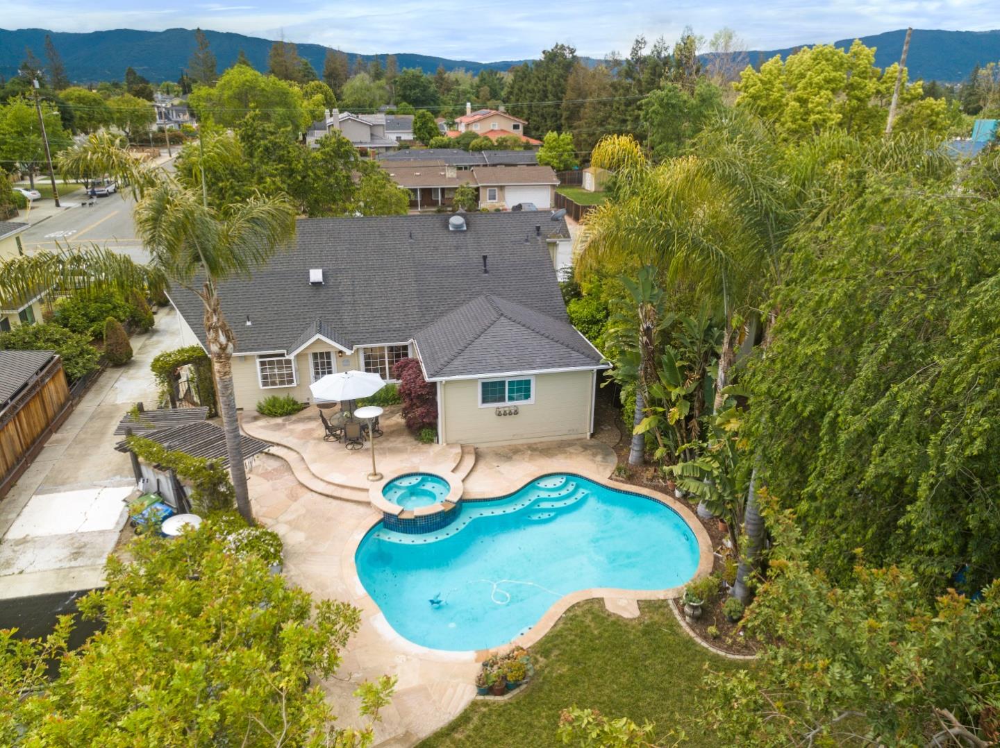 261 Cherry Lane Campbell, CA 95008 - Photo 4 of 49 an aerial view of a house with a yard