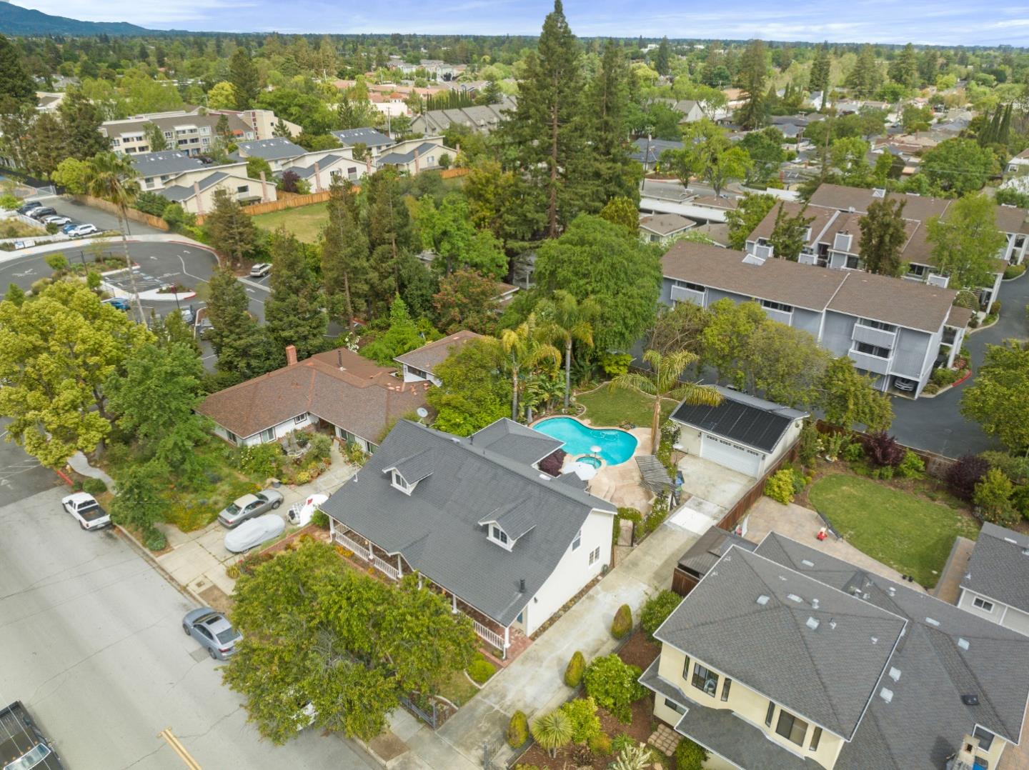 261 Cherry Lane Campbell, CA 95008 - Photo 46 of 49 an aerial view of residential houses with outdoor space and street view
