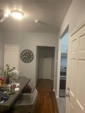 a view of a room with furniture