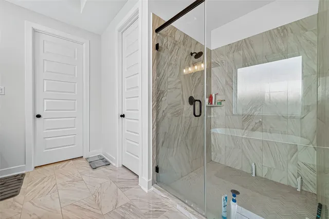 a bathroom with a shower