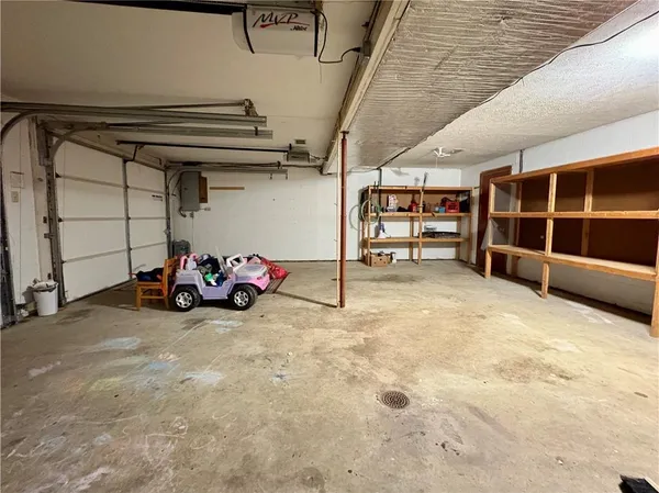 a view of a garage