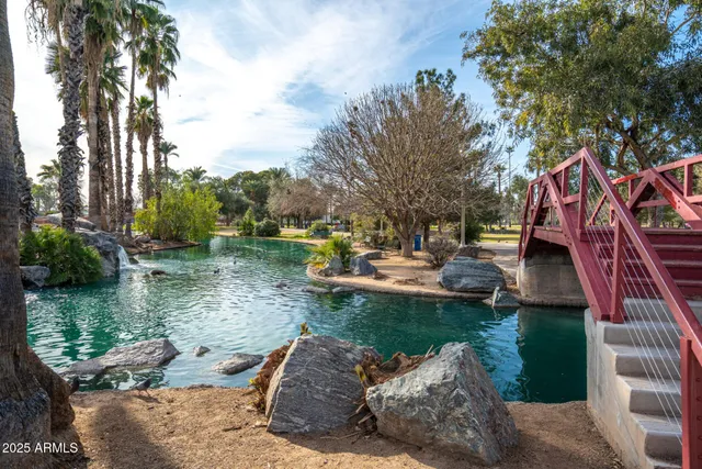 a view of a city and ocean view