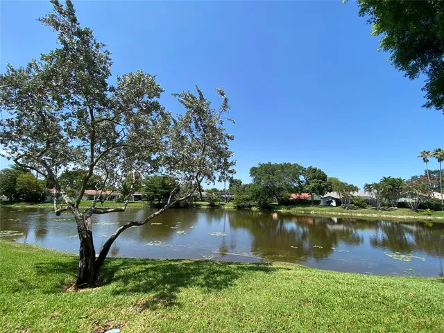 a view of a lake with houses