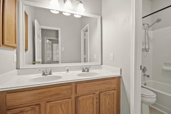 a close view of a bathtub in bathroom