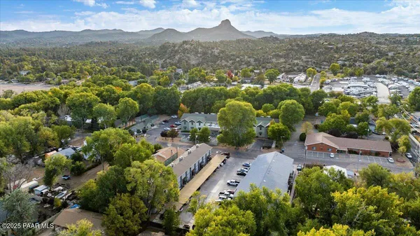 an aerial view of multiple house