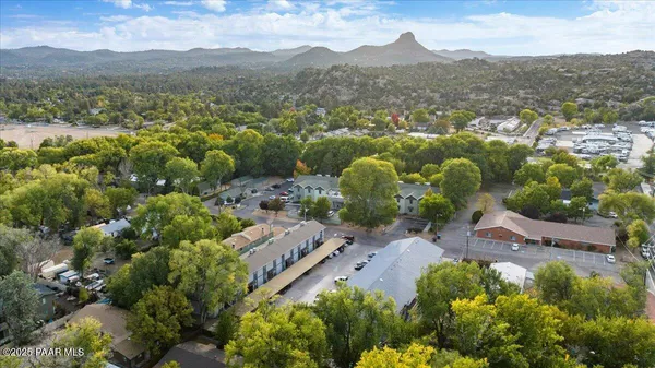 an aerial view of multiple house