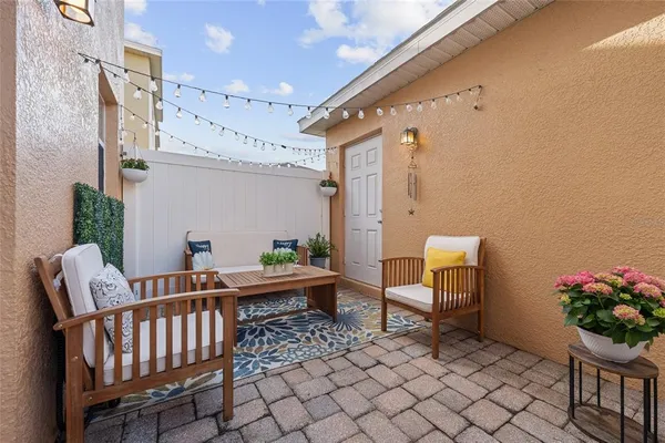 a outdoor space with a couch