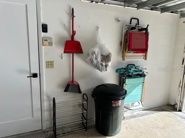 a table and chair in a room