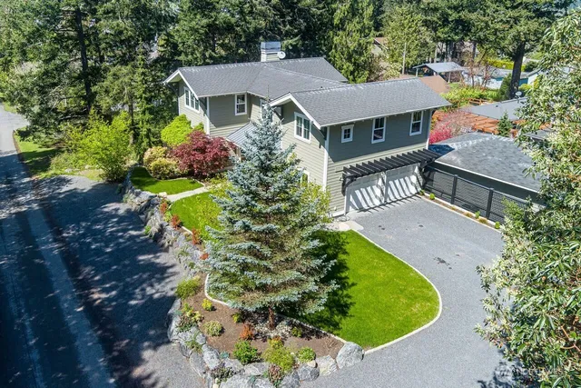 an aerial view of a house