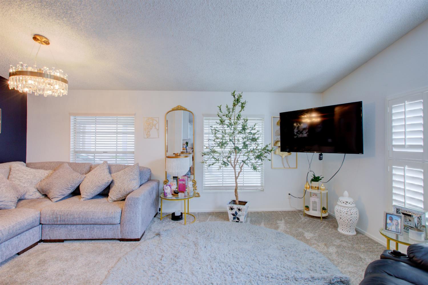 500 North Tully Road, Unit 64 Turlock, CA 95380 - Photo 20 of 38 a living room with furniture and a flat screen tv