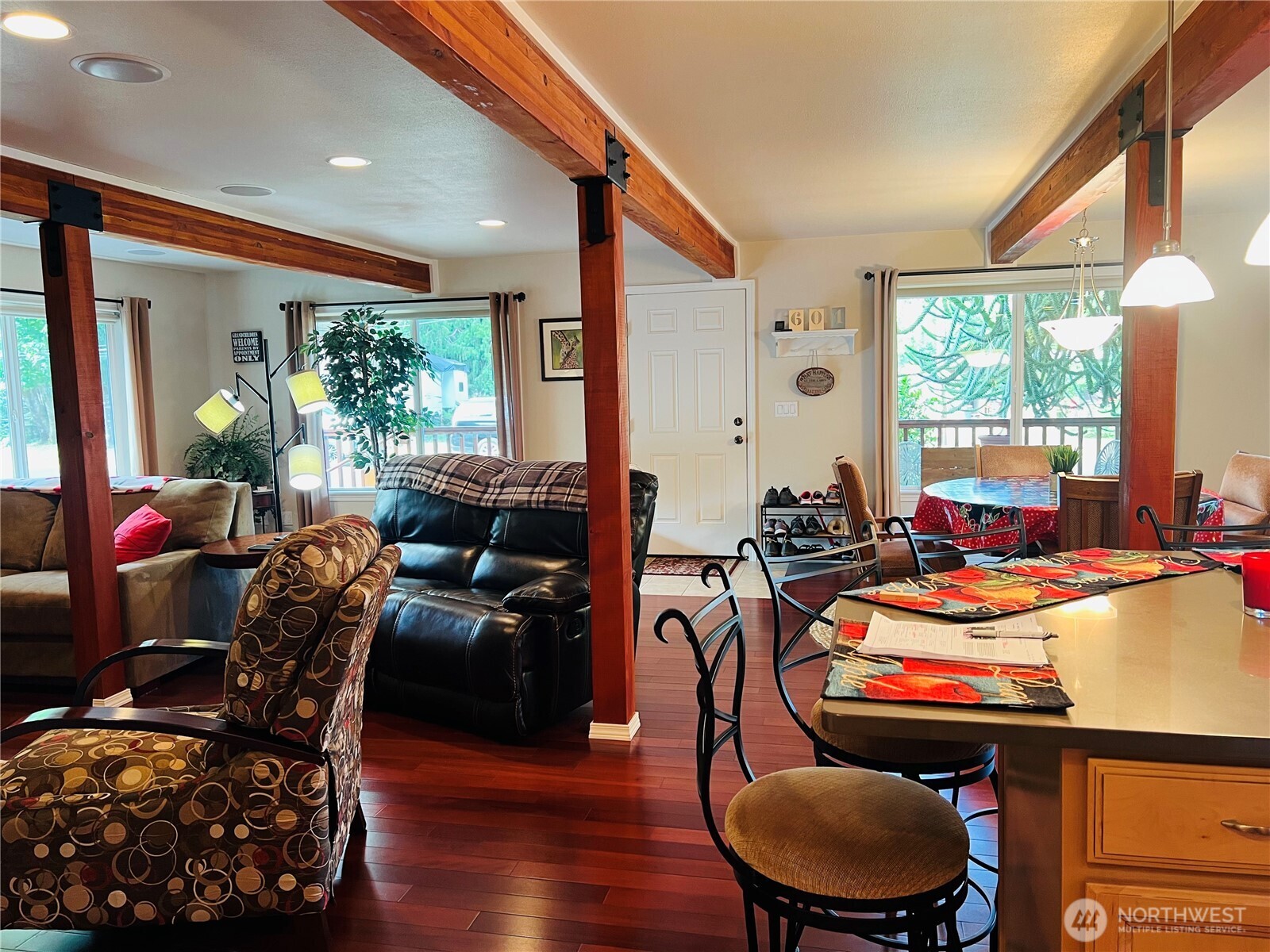 601 Mountain Trail Road Brinnon, WA 98320 - Photo 5 of 30 a living room with furniture and a large window