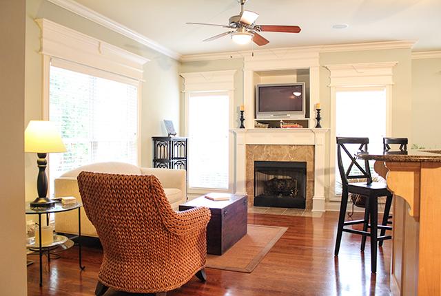 5340 Sherrington Road Murfreesboro, TN 37128 - Photo 6 of 20 Hearth room includes fireplace, built-in TV area and wired ceiling speakers. Access to covered porch.