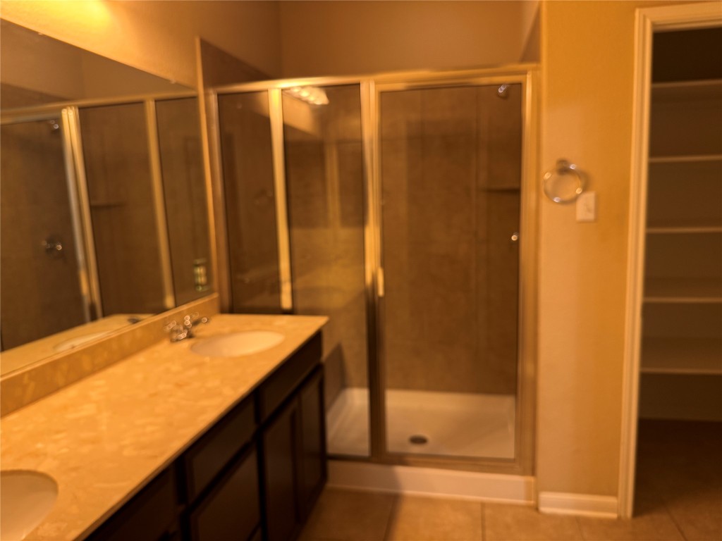 7220 Wyoming Springs Drive, Unit 1301 Round Rock, TX 78681 - Photo 16 of 21 a bathroom with a granite countertop sink and a mirror