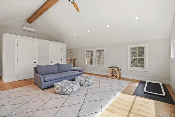 a living room with furniture and a couch