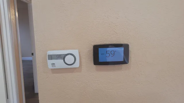 a view of a hallway with closet