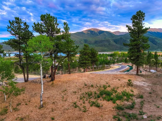 a view of lake with mountain