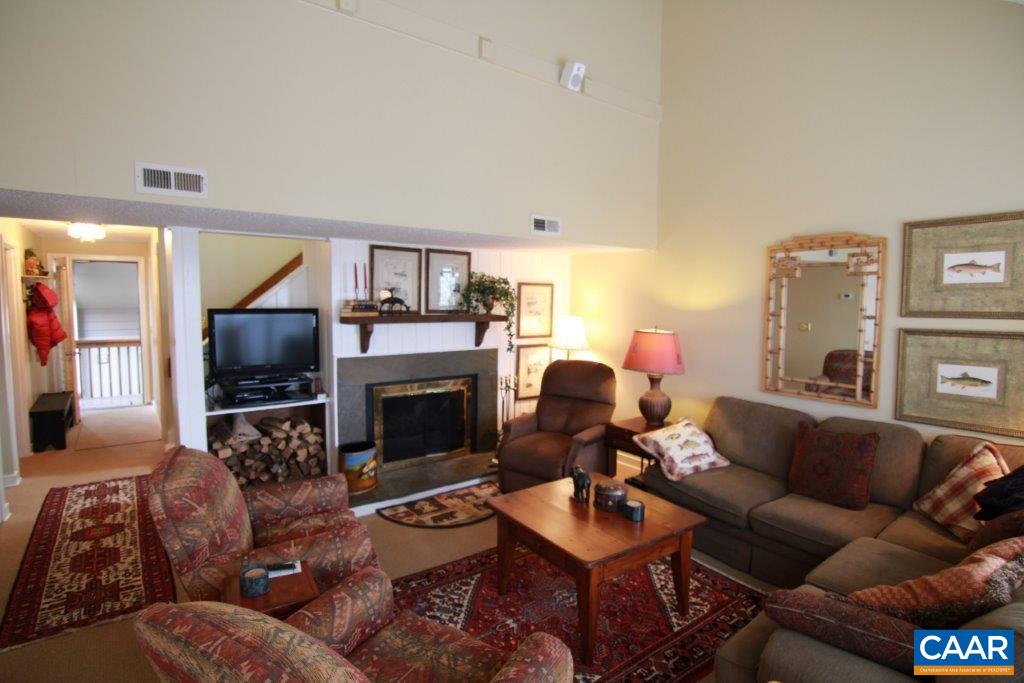 439 3 Ridges Roseland, VA 22967 - Photo 5 of 25 a living room with furniture a flat screen tv and a fireplace