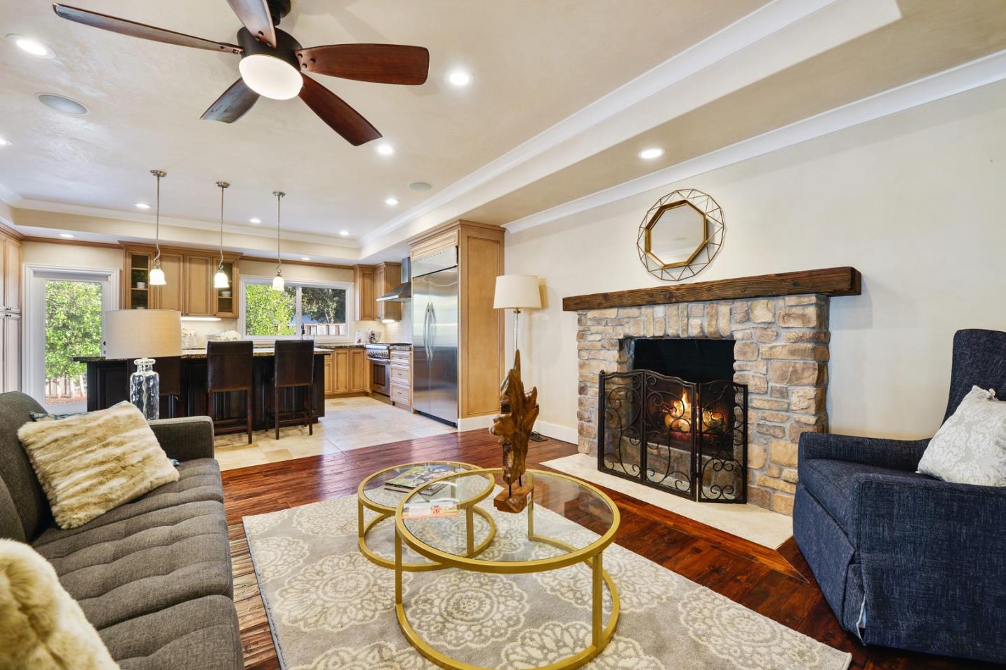 117 Worcester Loop Los Gatos, CA 95030 - Photo 18 of 47 a living room with furniture and a fireplace