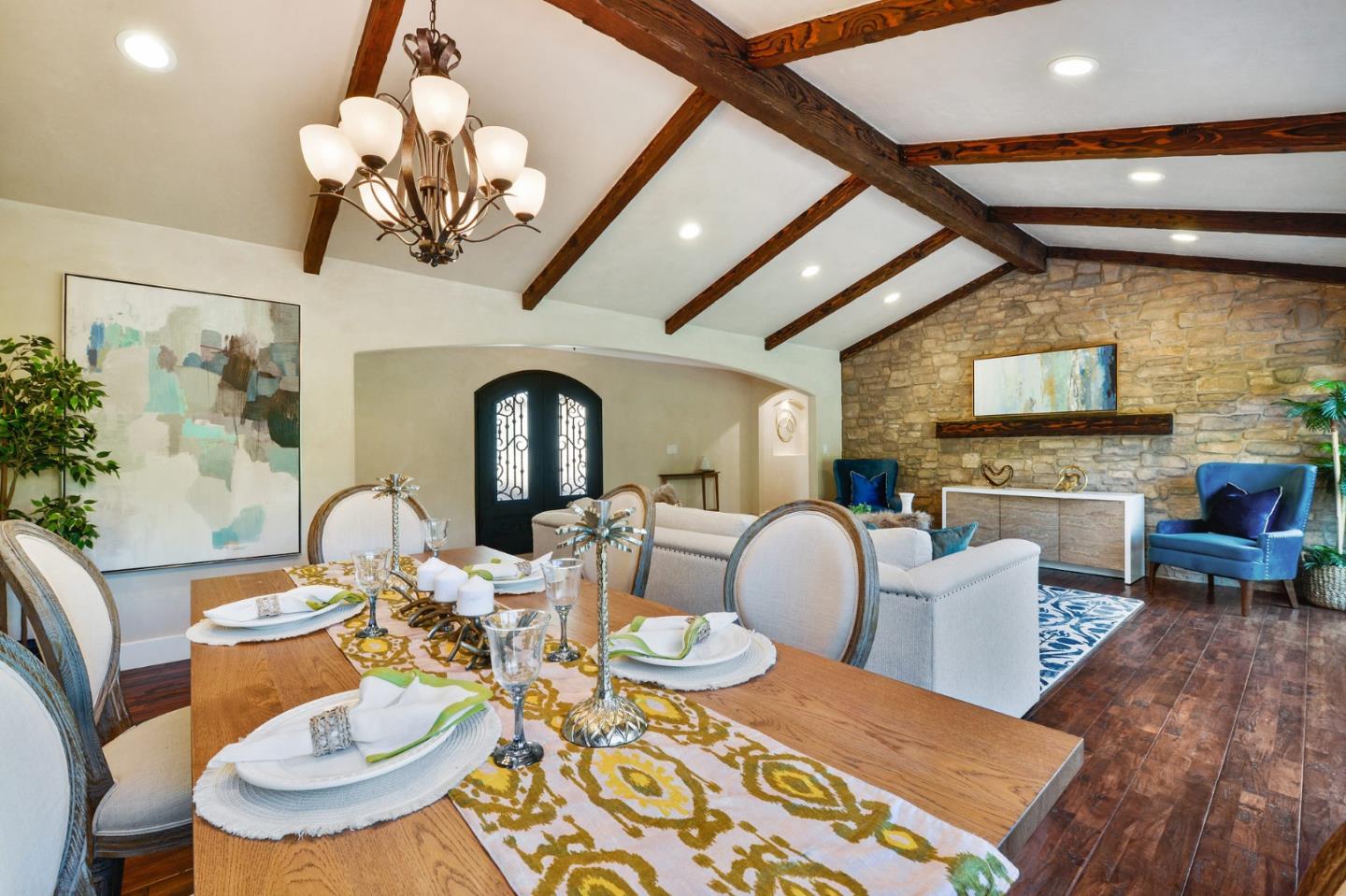 117 Worcester Loop Los Gatos, CA 95030 - Photo 39 of 47 a dining room with furniture a chandelier and wooden floor