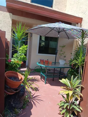 a outdoor living space with plants