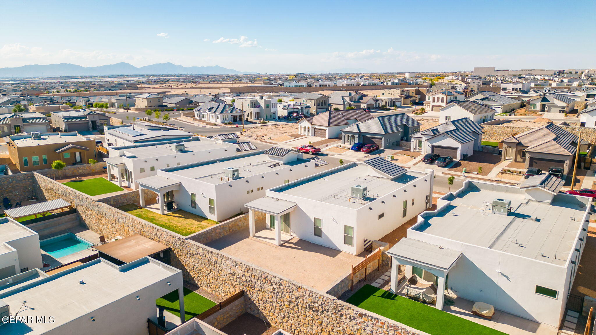 13070 Beccles Street El Paso, TX 79928 - Photo 38 of 43 an aerial view of a city with lots of residential buildings