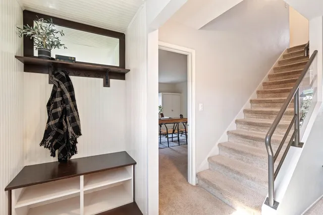 a view of entryway with a front door