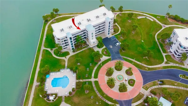 a view of a swimming pool with a terrace