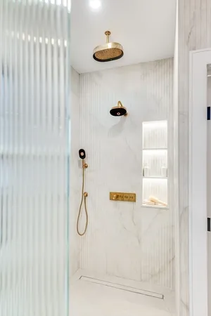 a bathroom with a shower