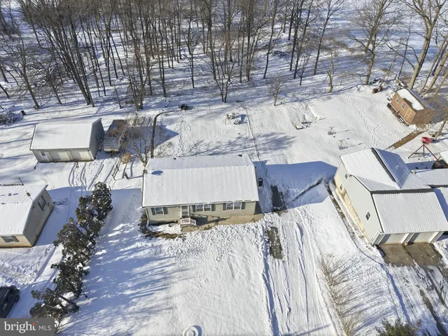 a view of a house with a bed