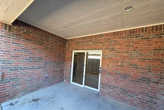 a view of wooden door