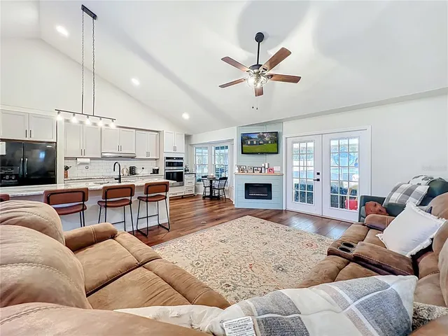 a living room with furniture