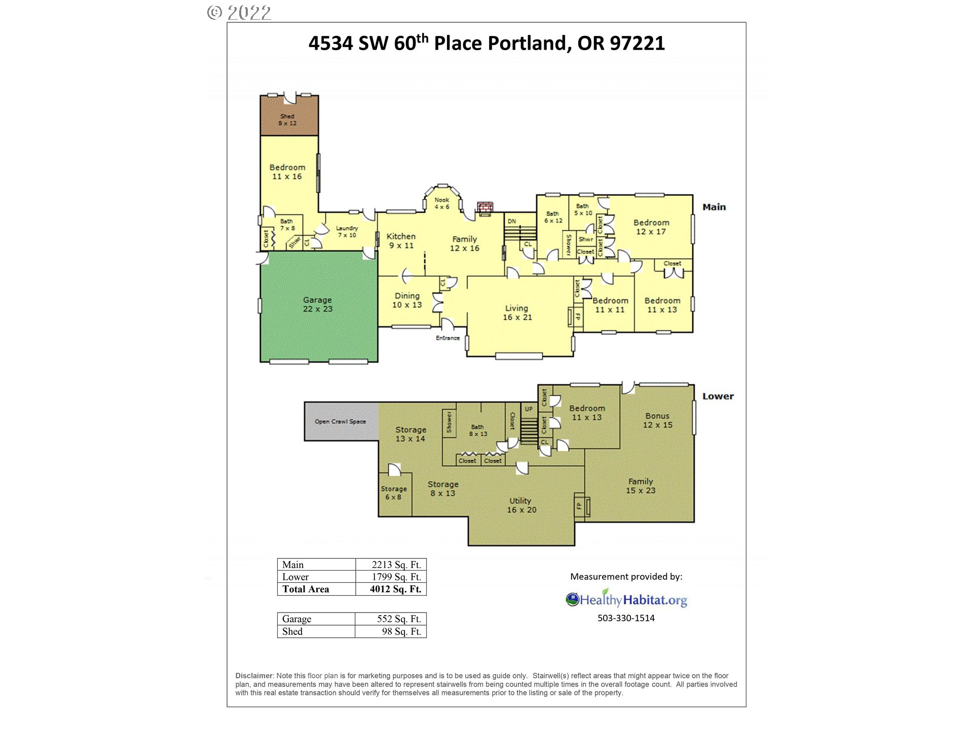 4534 Southwest 60th Place Portland, OR 97221 - Photo 29 of 29 Floor Plan