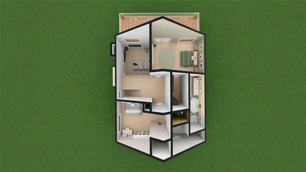 a house view with a outdoor space