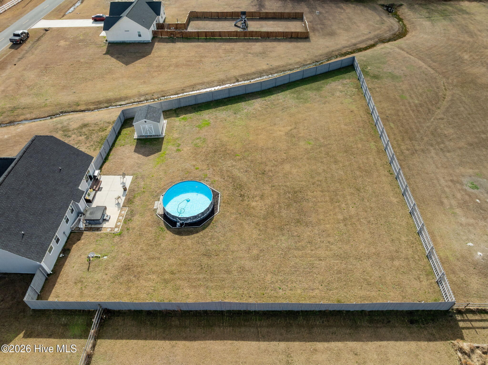 270 Sewell Road Jacksonville, NC 28540 - Photo 46 of 58 Aerial View of Fenced Back Yard