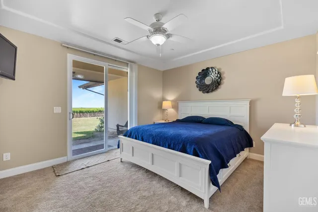 a view of a golf course with a field