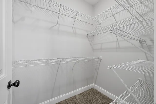 a view of small space with racks on the wall