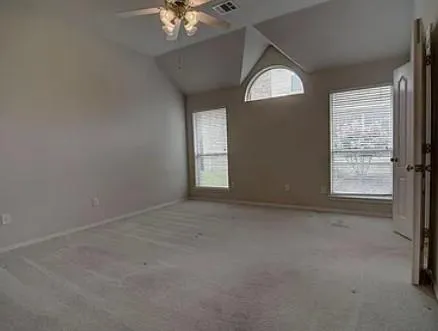 an empty room with a window