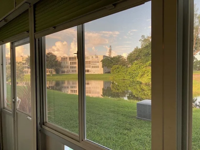 a view of lake from a window