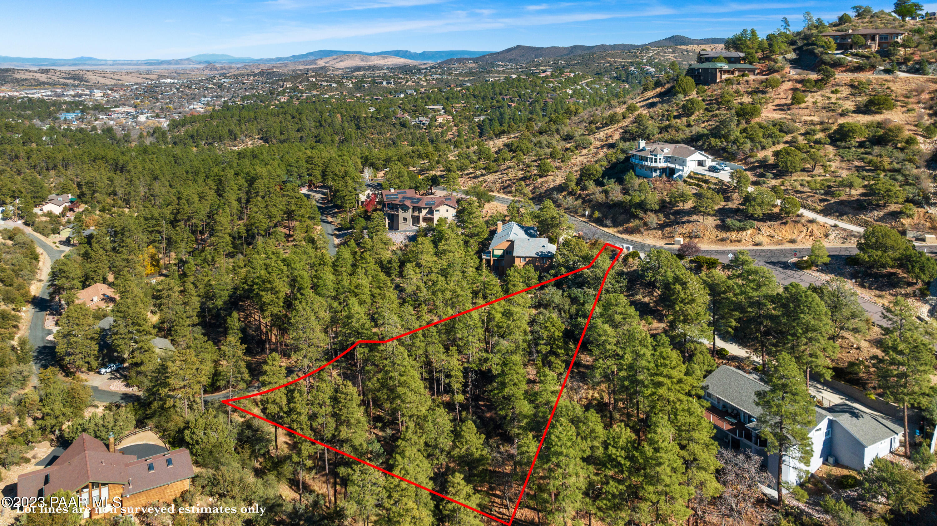 1384 East Valley View Road Prescott, AZ 86303 - Photo 4 of 10 an aerial view of residential houses with city view