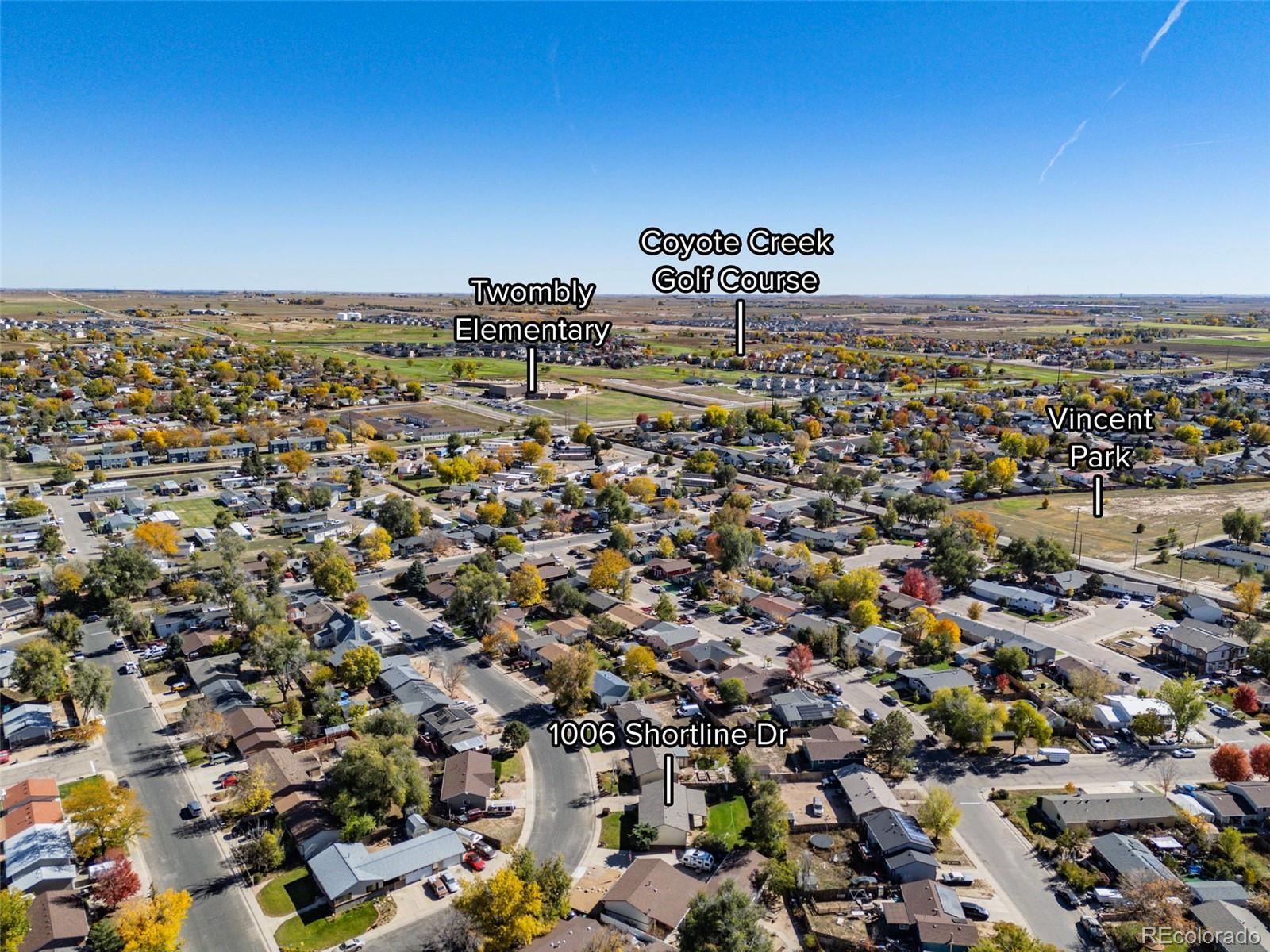 1006 Shortline Drive Fort Lupton, CO 80621 - Photo 31 of 33 an aerial view of a city with lots of residential buildings