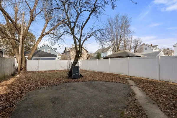 a view of backyard of house