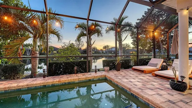 a view of a lake with houses