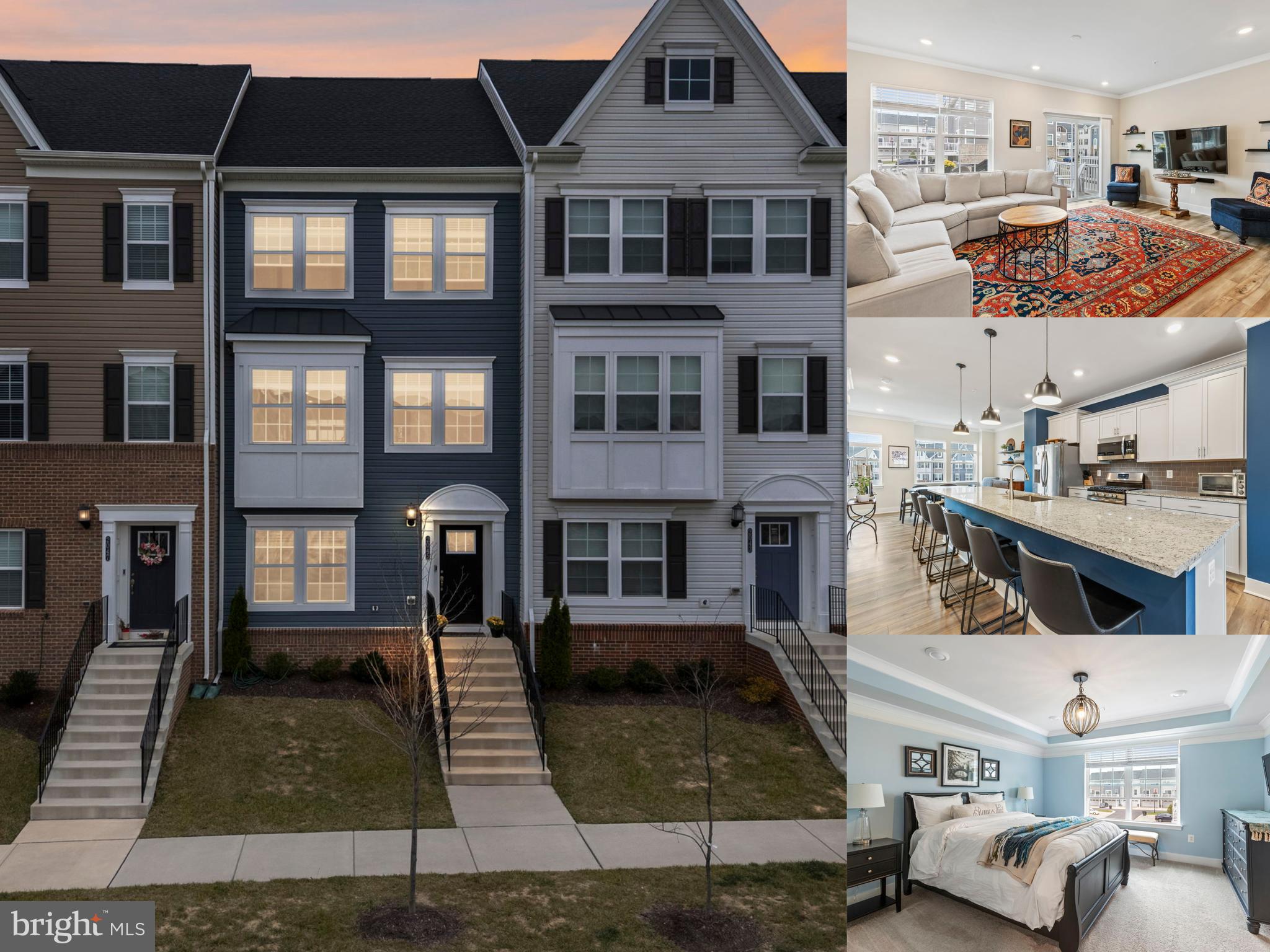 a front view of multiple houses