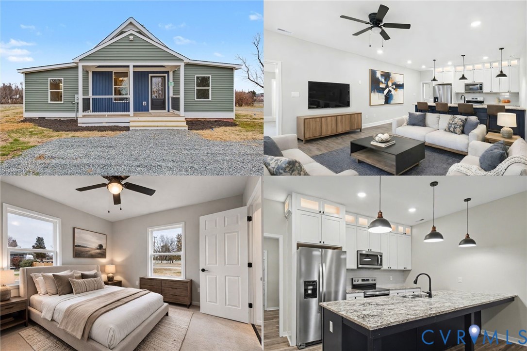a living room with furniture kitchen view and a flat screen tv