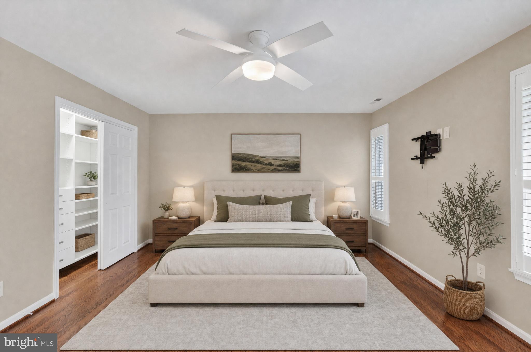 6 Nearfield Road Lutherville-Timonium, MD 21093 - Photo 37 of 71 a spacious bedroom with a large bed and a potted plant
