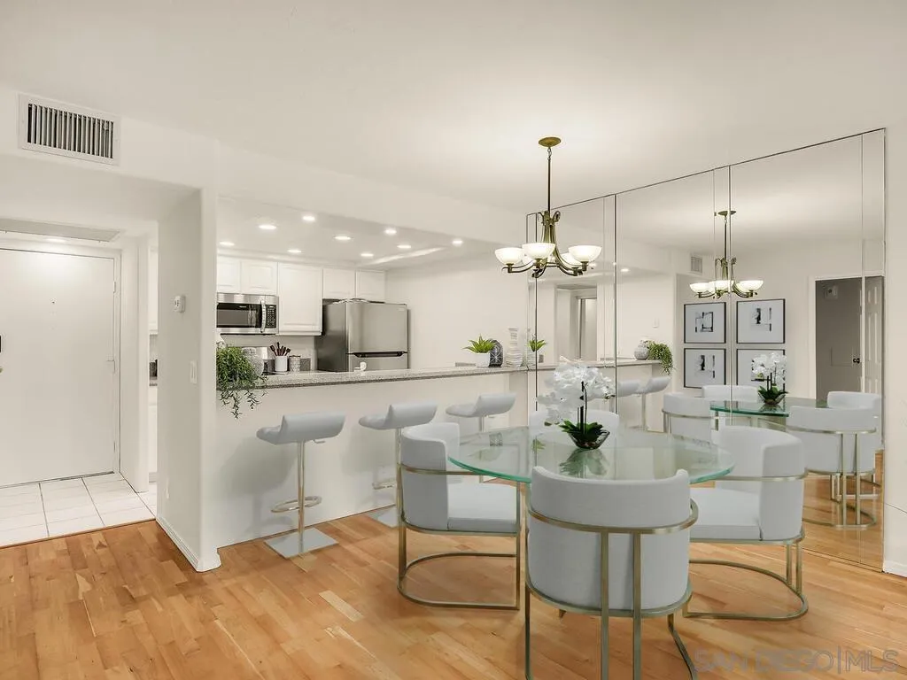 3634 7th Avenue, Unit 4B San Diego, CA 92103 - Photo 1 of 50 a view of a dining room kitchen and a chandelier
