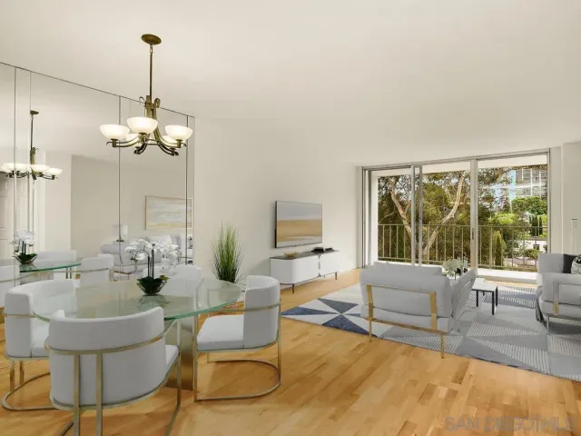 a view of kitchen with wooden floor