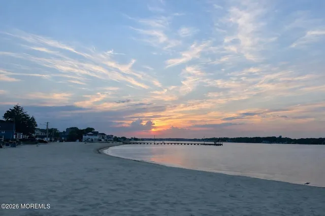 a view of a lake and mountain in the back