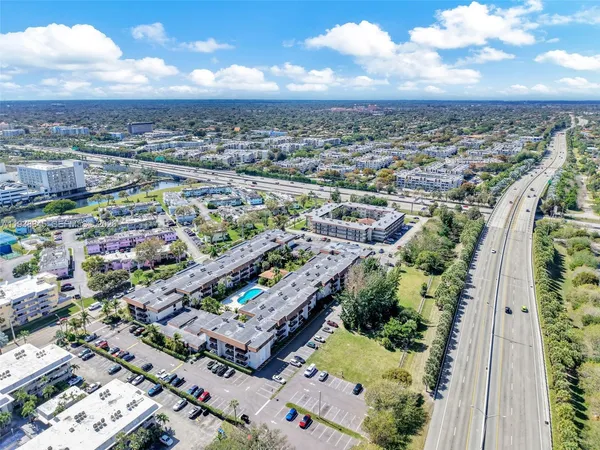 an aerial view of a city
